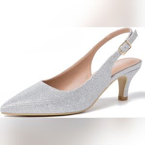 (37-4265) Women's Slingback Kitten Heel  Low Heel Sz 44 (13.5)